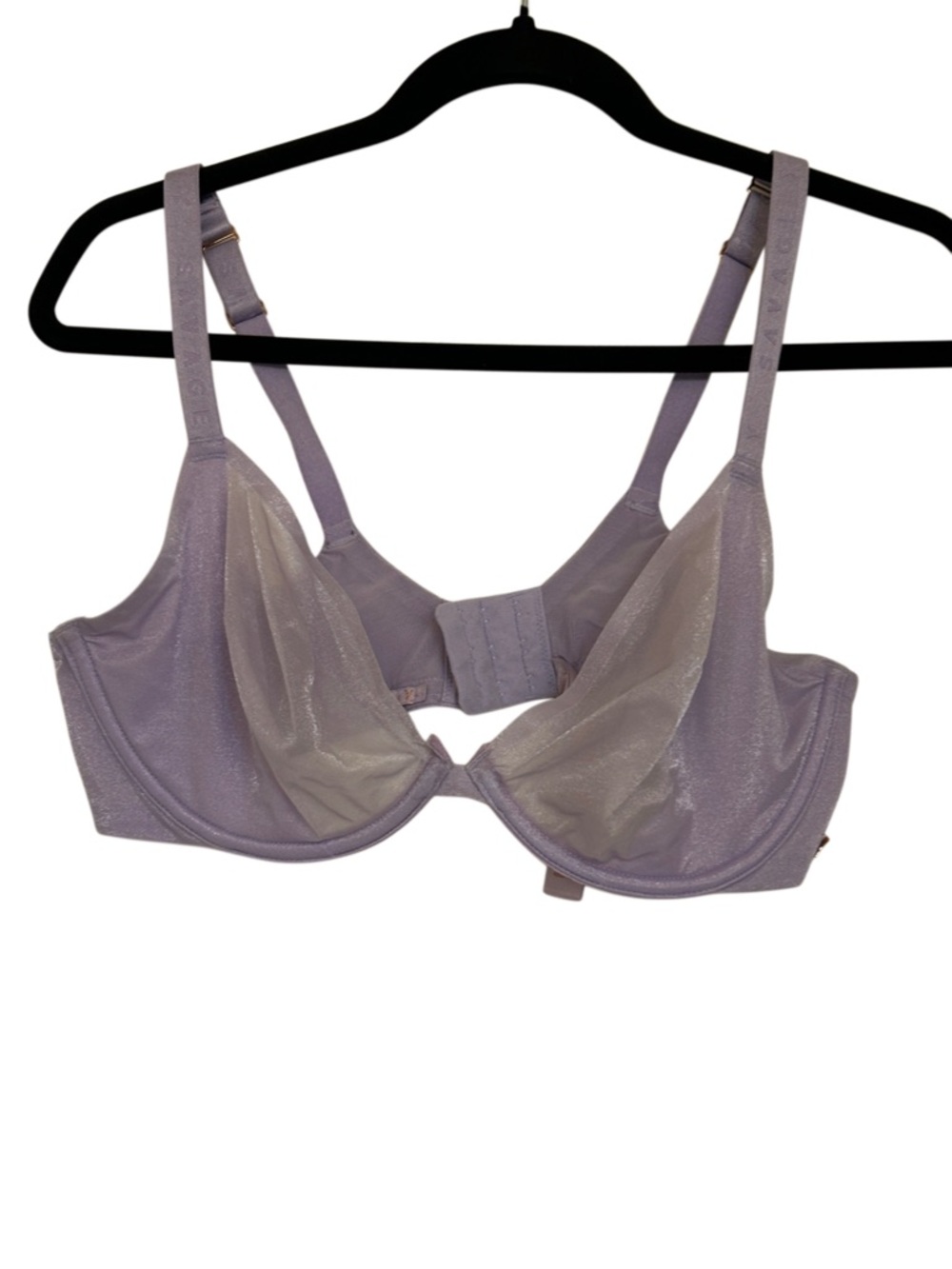 Savage X Fenty Not Sorry Low Plunge Glissenette Lavender Sheer Bra 38DD